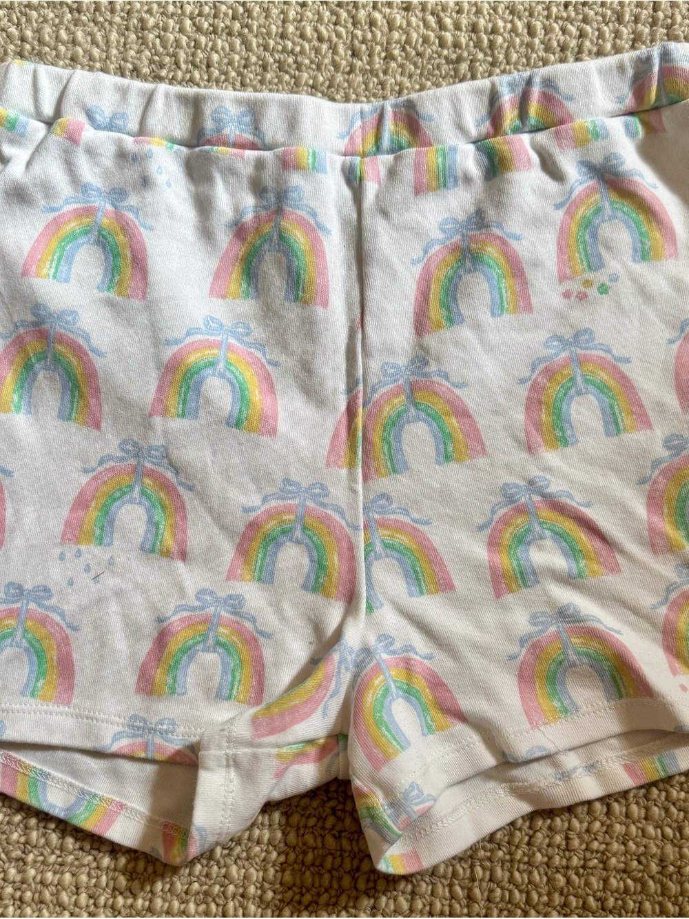 Beaufort Bonnet White Rainbow Print Cotton Shorts